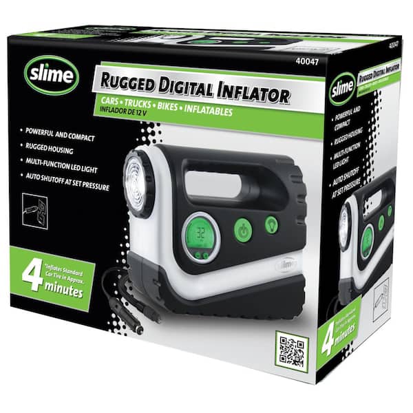 Slime 12V Digital Tire Inflator: 6 Min Inflation, 0-99 PSI, Auto