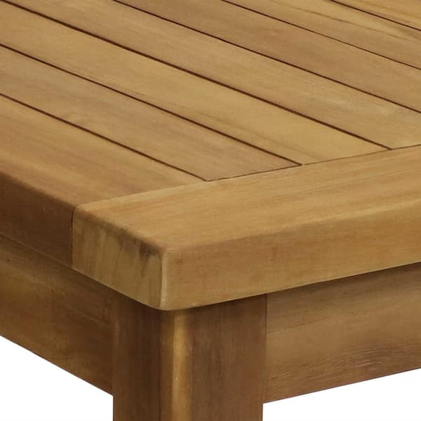 Sunnydaze 45 in. Teak Wooden Stain Finish Outdoor Patio Coffee