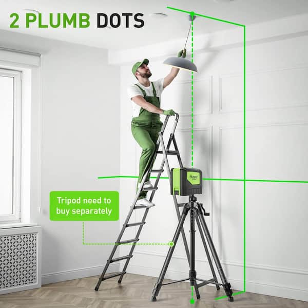 80 ft. Green Self-Leveling Cross-Line Laser Level with (2) Magnetic Bases and (4) AA Batteries