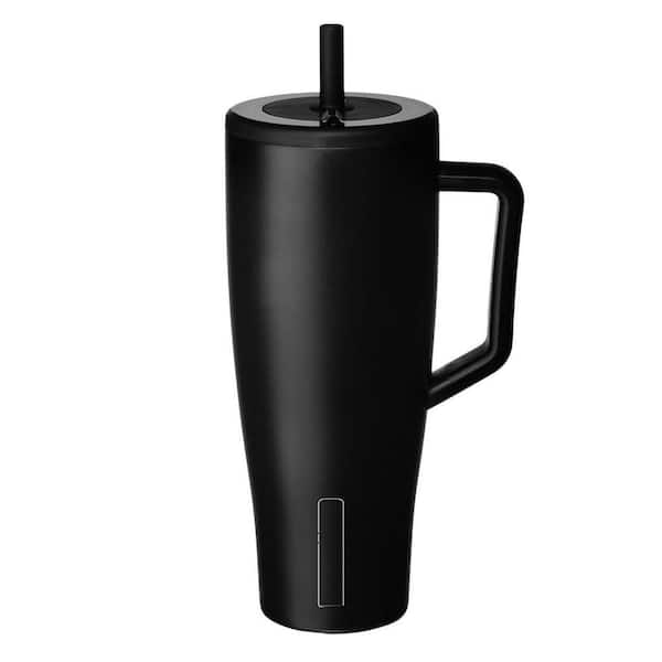 40 oz. Tumbler Stainless Steel with Handle and Straw 100% Leakproof Insulated Water Bottle in Matte Black