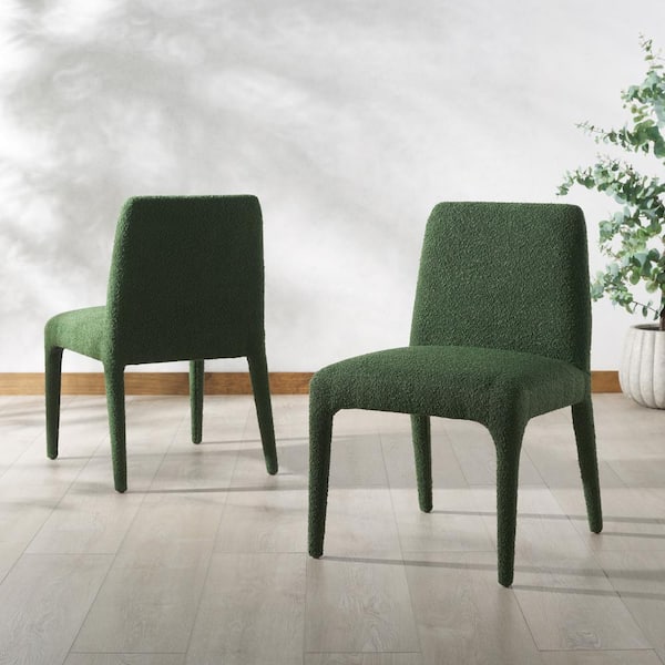 SAFAVIEH Derrick Dark Green 18.9 in. Wood Dining Chair (Set of 2)