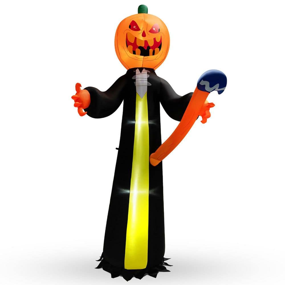 Costway 10 Ft Halloween Inflatable Pumpkin Ghosts With Built In LEDs