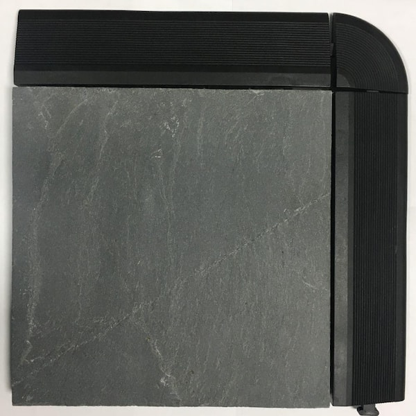 Courtyard Casual PVC Deck Tile Edge Kit 3 in. W x 12 in. L Black with 20 Edge and 4 Corners