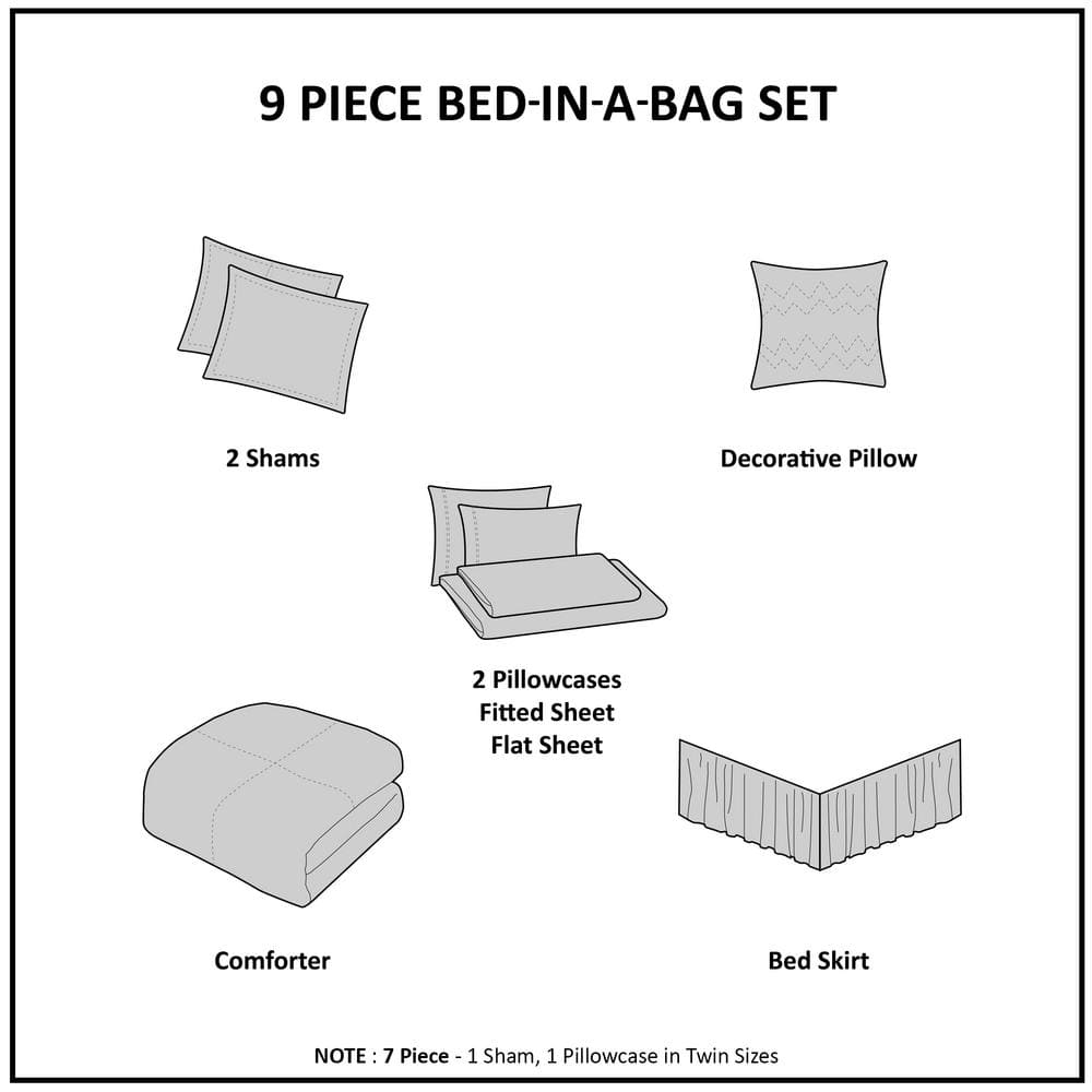 California King Taupe Microfiber Bed in a Bag Set