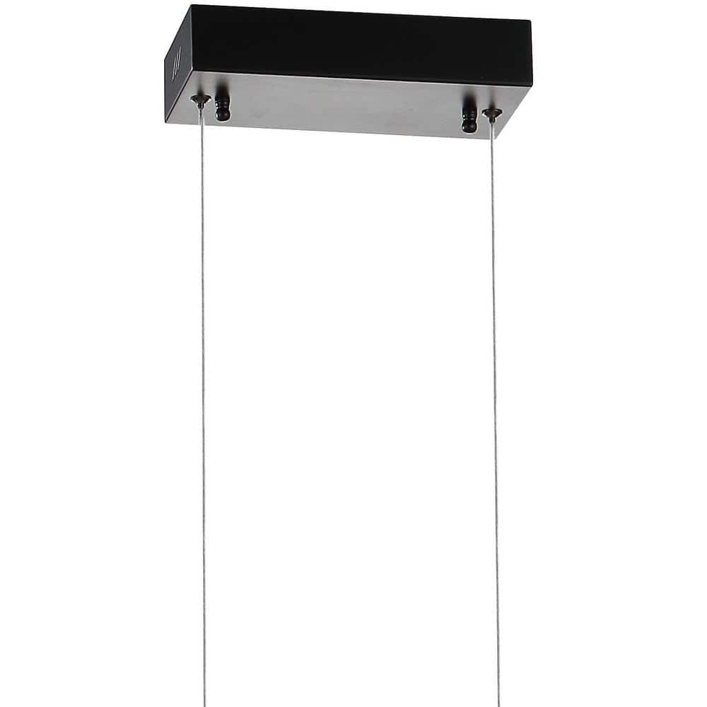 Ned Minimalistic 39" Black Metal Adjustable LED Linear Pendant