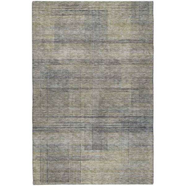 Dream Shag Premium Machine Washable Abstract ADS820 Khaki 10 ft. x 14 ft. Area Rug
