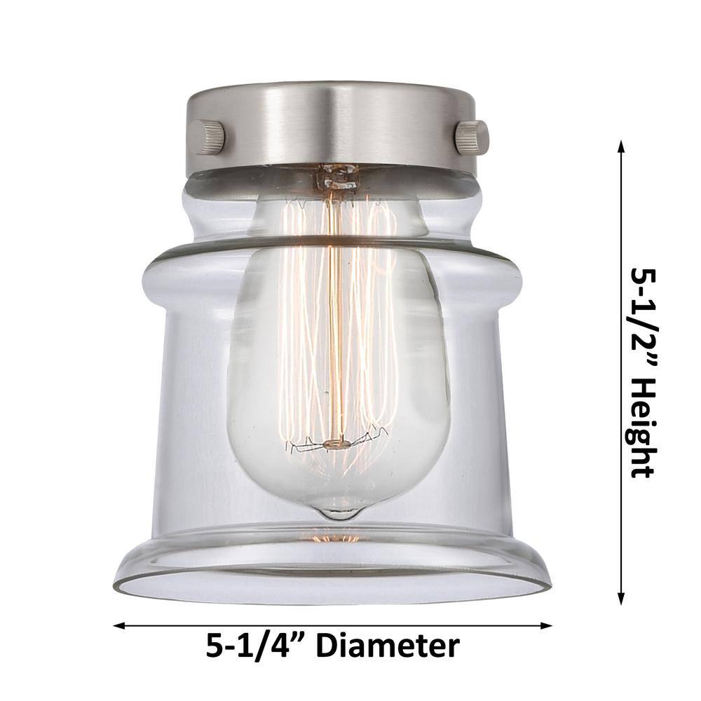 Franklin Restoration Brushed Brass Mini Pendant Light with Seeded Glass
