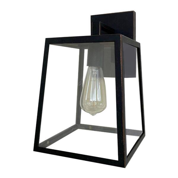 Unbranded Niel Bronze Dusk to Dawn Outdoor Hardwired Lantern Sconce