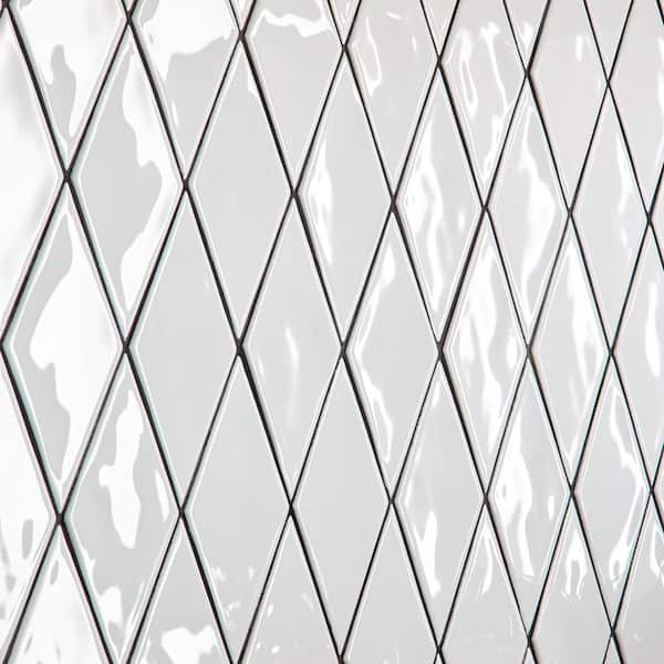 LuxeCraft White 3 in. x 6 in. Glazed Ceramic Rhombus Wall Tile (0.06 sq. ft./Each)