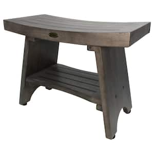 24 in. Anique Gray, Teak Shower Bench, Teak Shower Stool, Shower Bench Wood, Teak Bench Shower, Teak Shower Seat