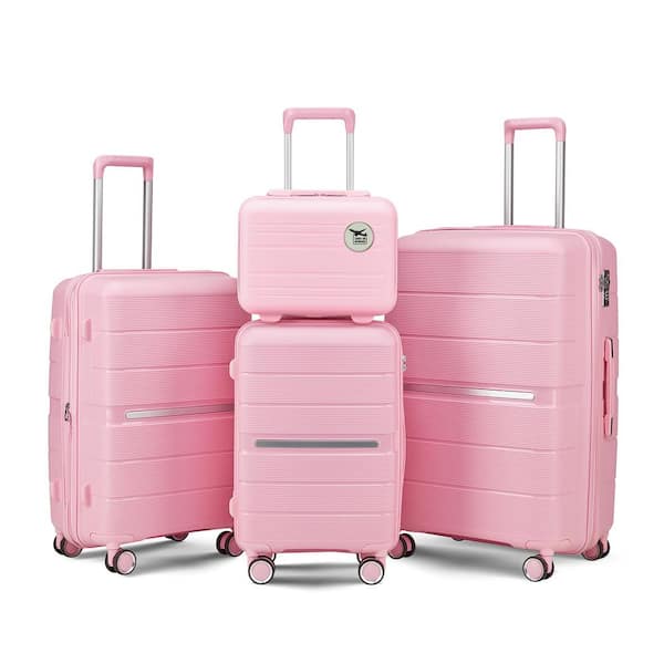 OLUMAT 4-Piece Pink Security and Convenience Luggage Set