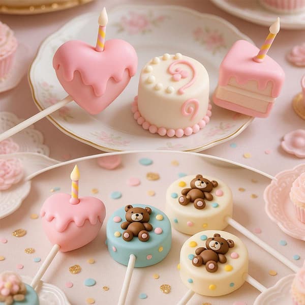 UUDULY 3-Piece Stainless Steel Cake Pop Mold Set Circle Heart