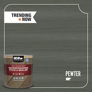 1 qt. #ST-131 Pewter Semi-Transparent Waterproofing Exterior Wood Stain and Sealer