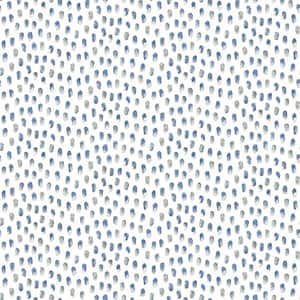 Sand Drips Blue Painted Dots Paper Strippable Roll (Covers 56.4 sq. ft.)