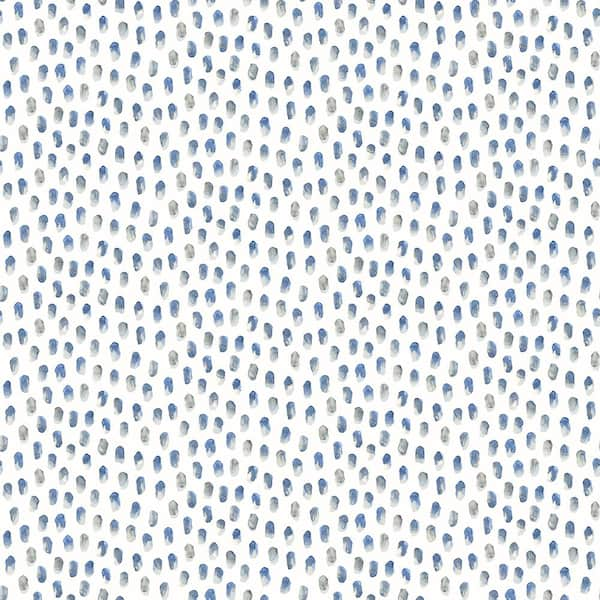 Chesapeake Sand Drips Blue Painted Dots Blue Wallpaper Sample 3120 ...