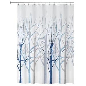 Blue/Gray 72 x 72 in. Forest Shower Curtain