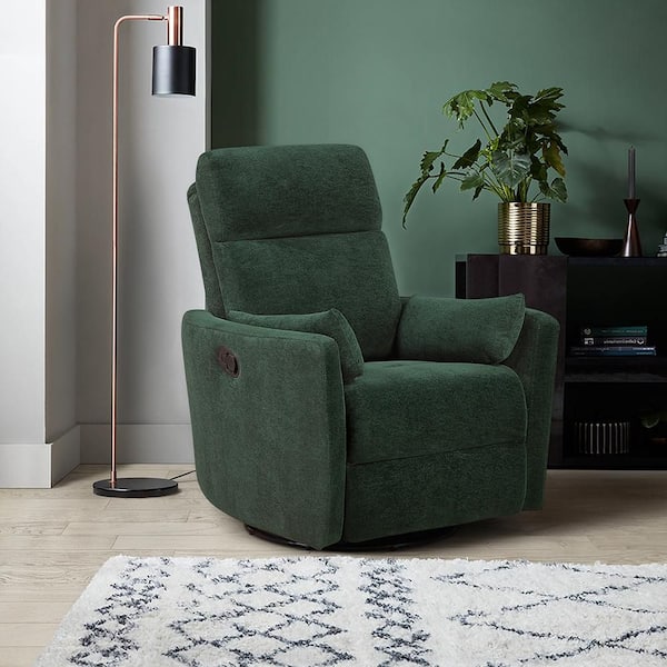 Lazzara Hadley Green Microfiber Manual Swivel Glider Recliner