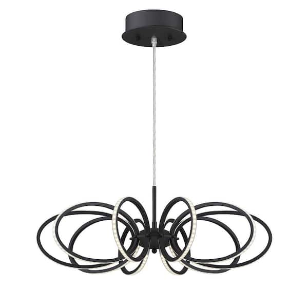 Eurofase Tela Collection 45-Watt Black Integrated LED Pendant