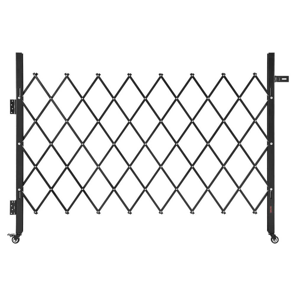 Single Folding Security Gate Lockable Scissor Gate with 360° Swivel Casters Retractable 66.93 x 51.57 in. Black Steel price history on PriceWatchPro