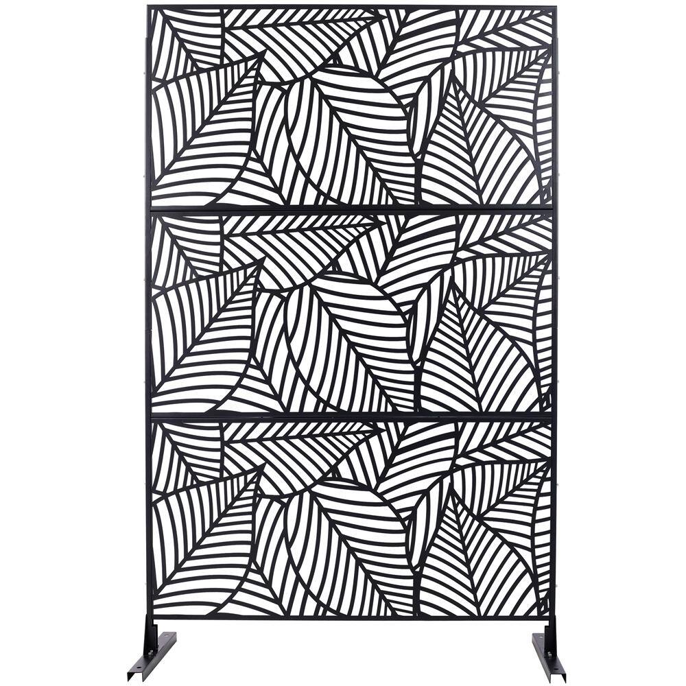 6.3 ft. x 4 ft. Black Outdoor Steel Decorative Privacy Screen, Indoor Metal Privacy Fence Panel price history on PriceWatchPro