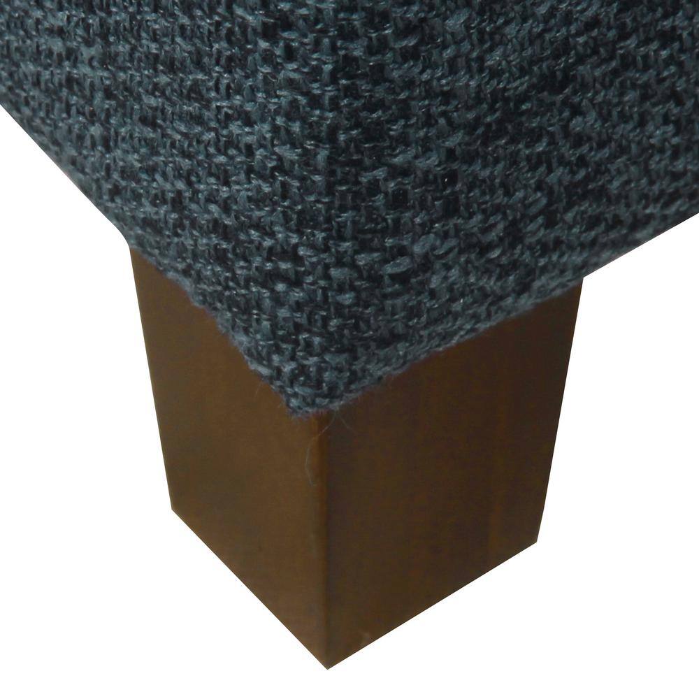 Small Textured Navy Tufted Storage Ottoman