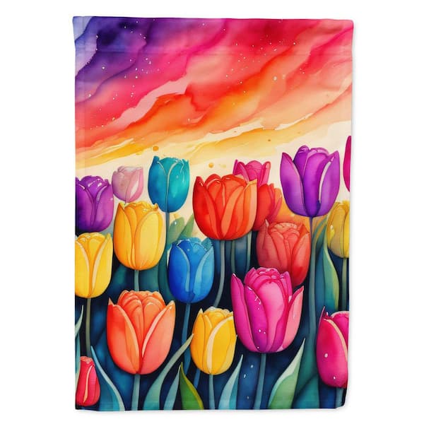 Tulips in Color Garden Flag Mailbox Flag Decorative Yard Flag Banner Outside Patio Artwork Yard Flower Beds, Garden Size