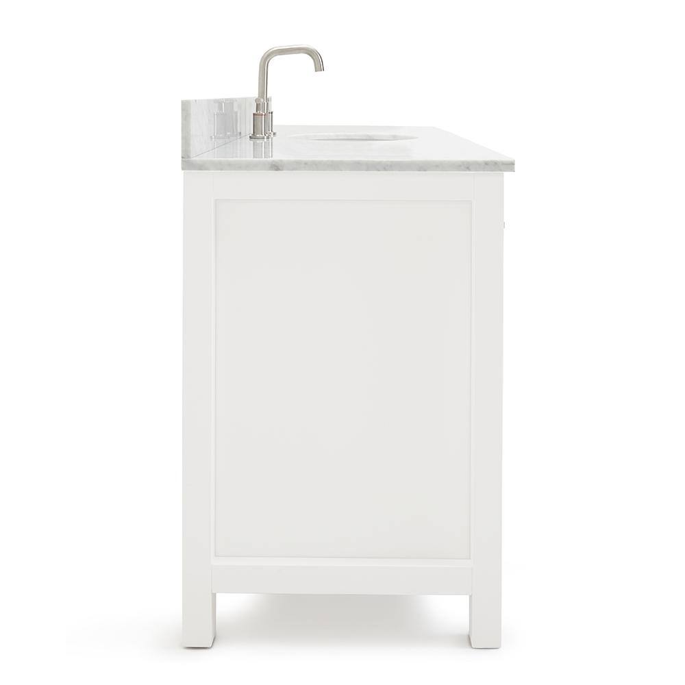 Bristol 61" White Marble Top Freestanding Single Vanity