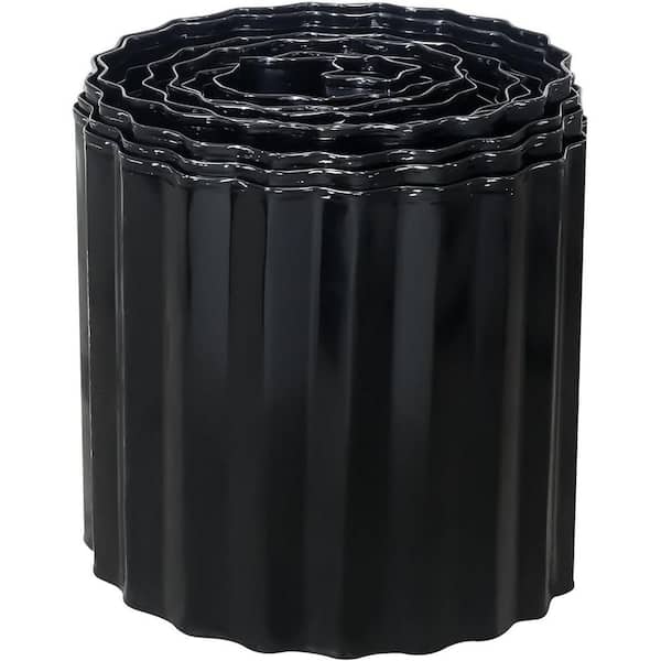 20 ft. x 6 in. Corrugated Metal Garden Edging Flexible Sturdy Galvanized Steel Black DIY Landscaping Border