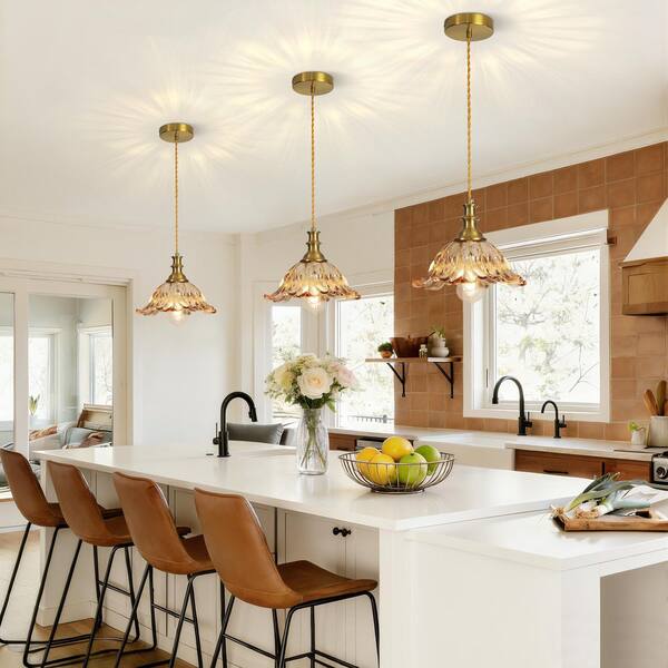 Merbotin RayHome 60W 11in. 1-Light Vintage Amber Pendant Light w