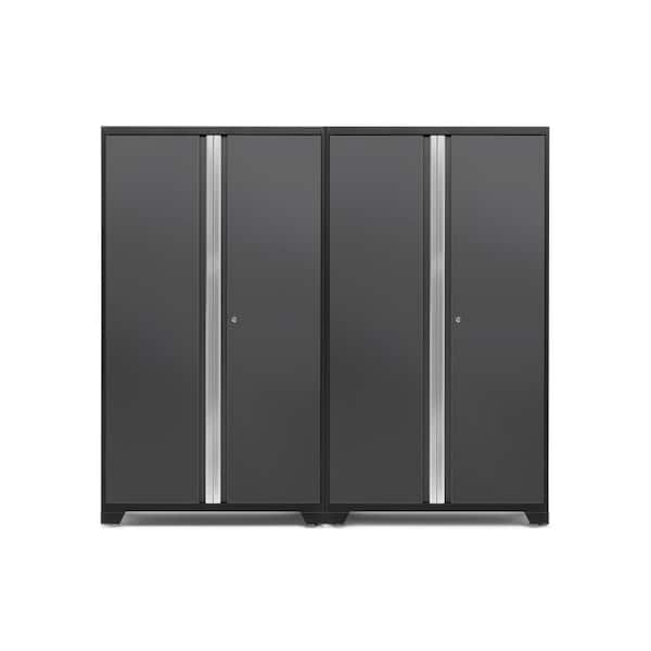 NewAge Products Bold Series 84 in. W x 76.58 in. H x 18 in. D 24-Gauge Steel Garage Cabinet Set in Gray (2-Piece)