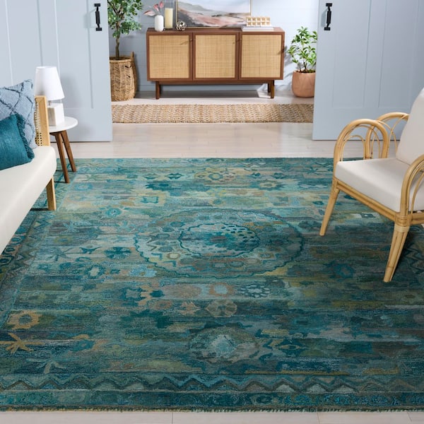 Anatolia 9 X 12 Aqua/Green Oriental Area Rug