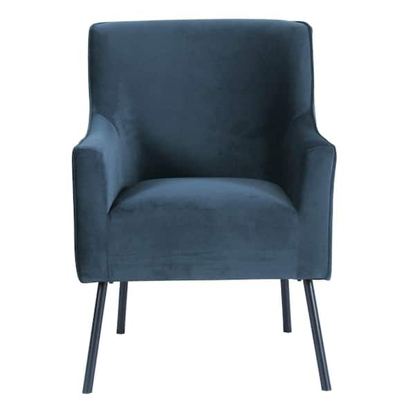 Homepop Navy Velvet Modern Accent Chair (Set of 1)