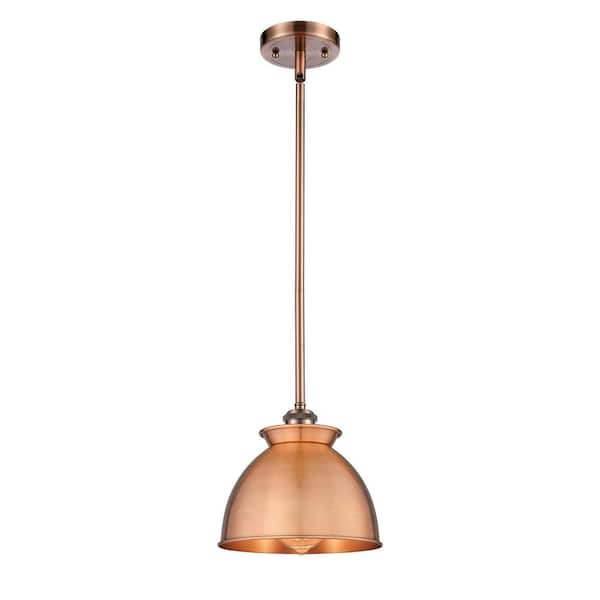 Adirondack 100-Watt 1-Light Antique Copper Standard Mini Pendant Light with Metal Shade