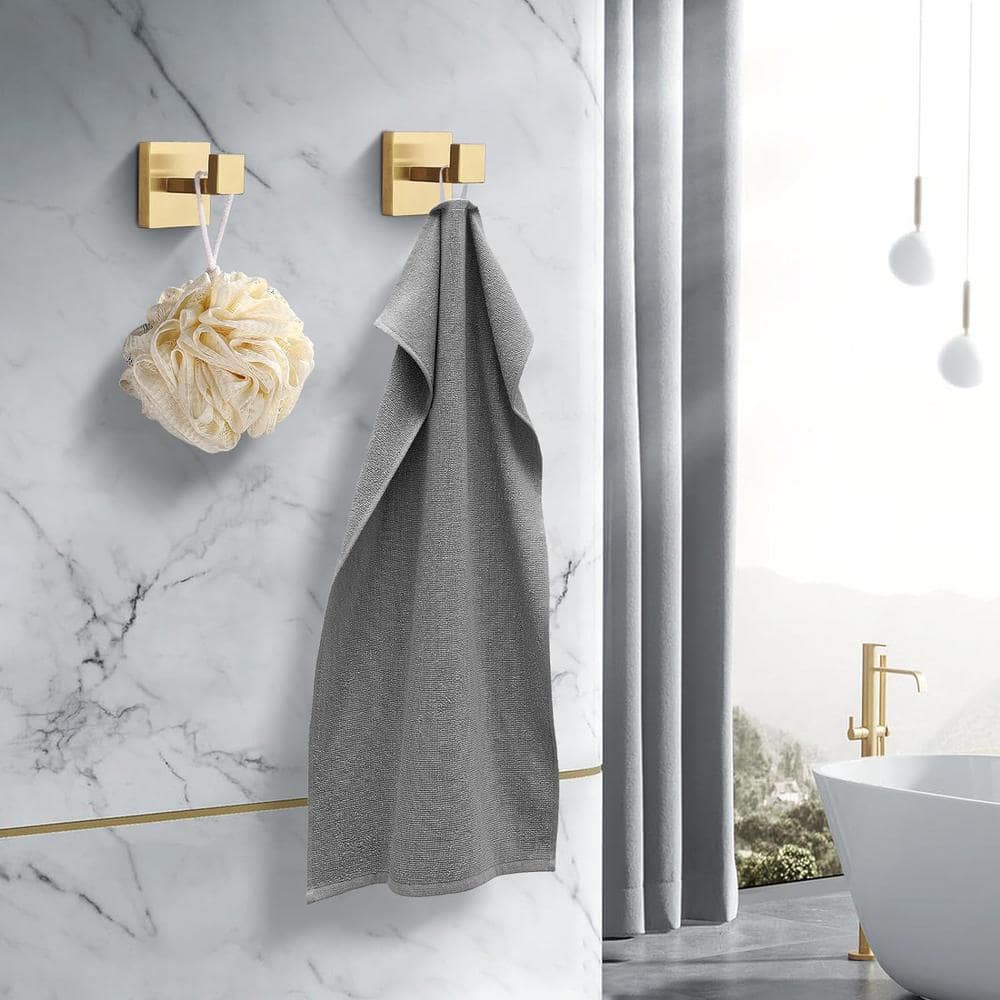 Brushed Gold Stainless Steel Wall Mounted J-Hook Set