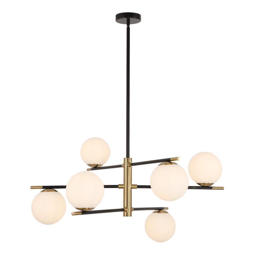 Uixe 6-Light Black Gold dimmable Mode...