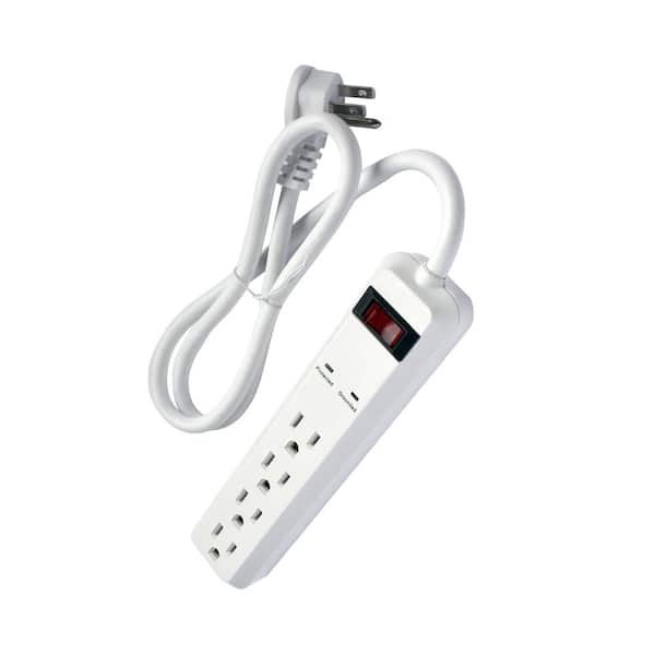 Unbranded - 4-Outlet Power Strip Surge Protector with 3 ft. Cord (4-Pack)