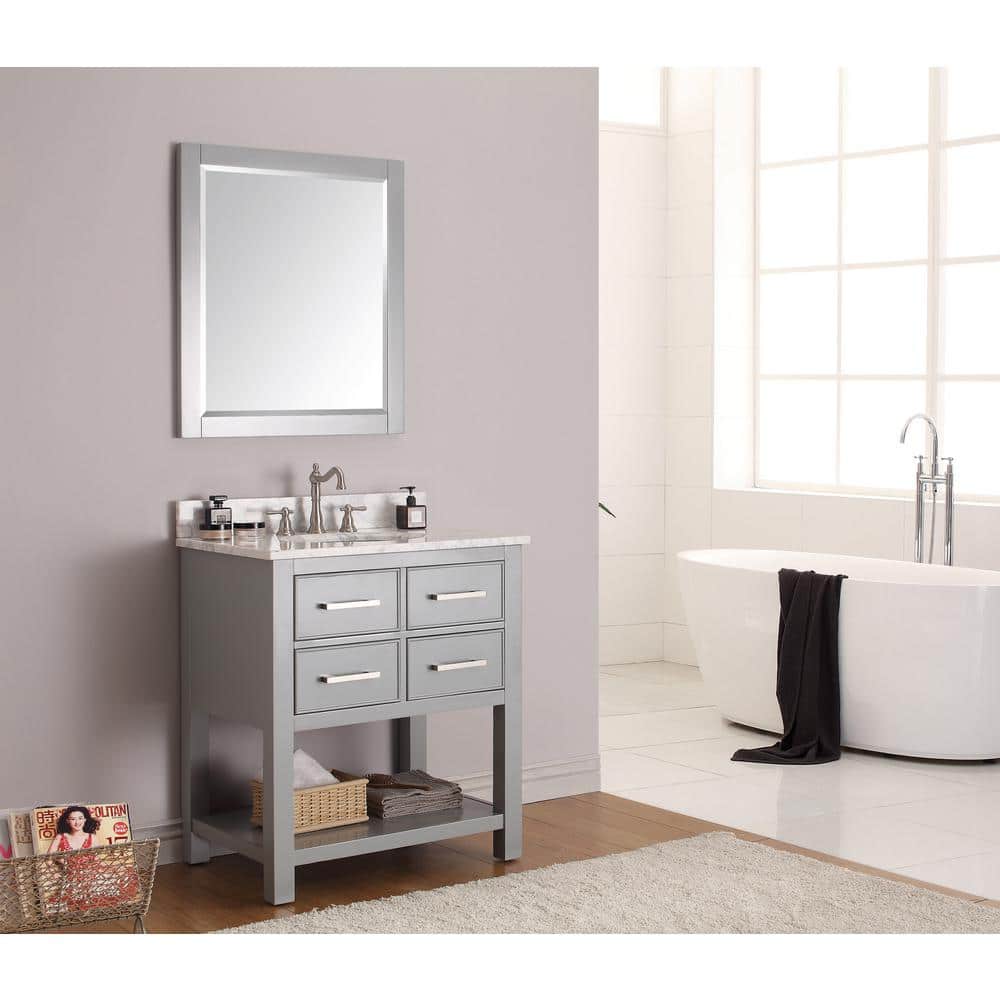 Chilled Gray 31" Stone Top Single Sink Vanity