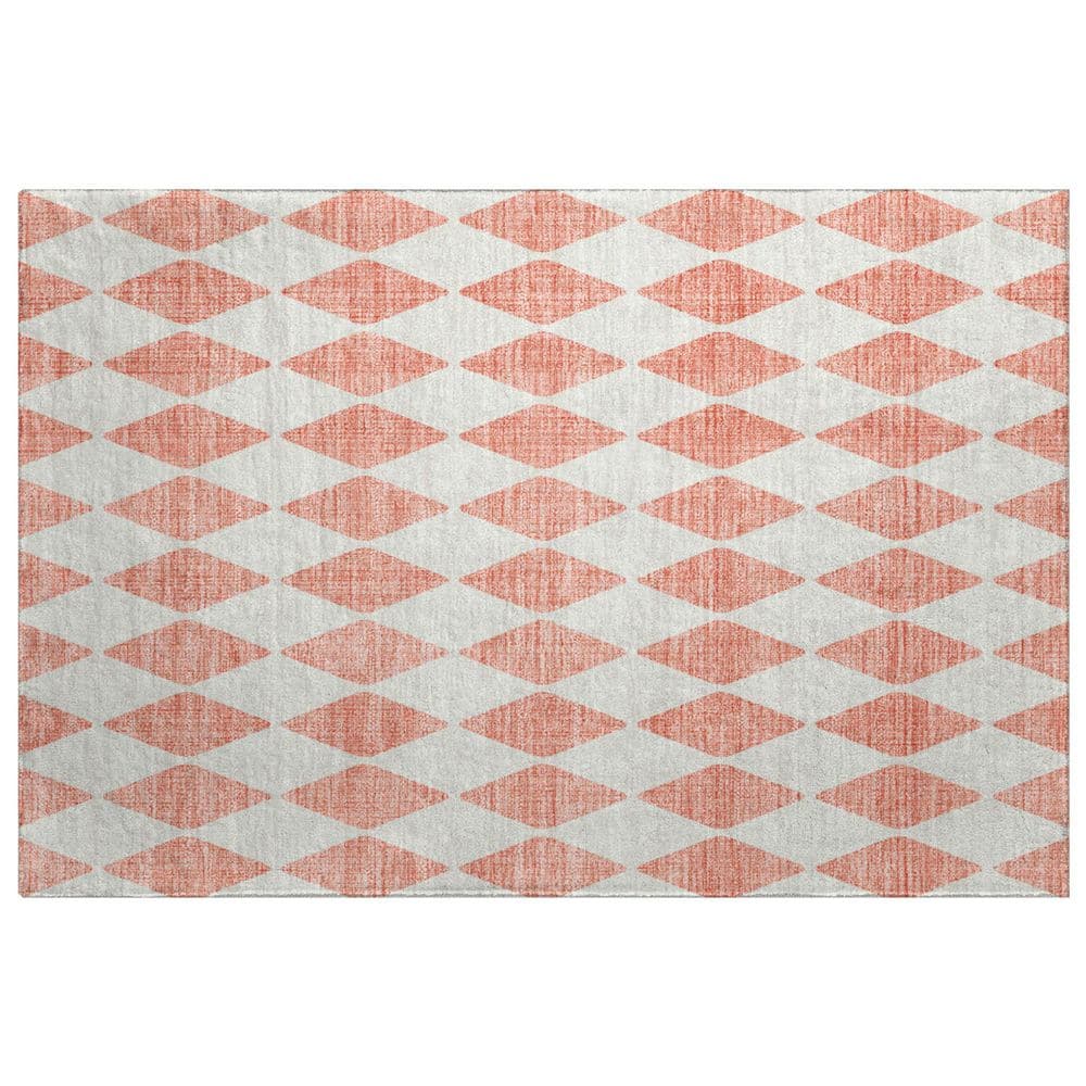 Dream Shag Premium Machine Washable Abstract ADS578 Salmon 3 ft. x 4 ft. Area Rug price history on PriceWatchPro