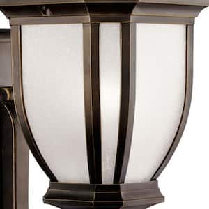 Salisbury 1-Light Rubbed Bronze Outdoor Hardwired Wall Lantern Sconce with No Bulbs Included (1-Pack)