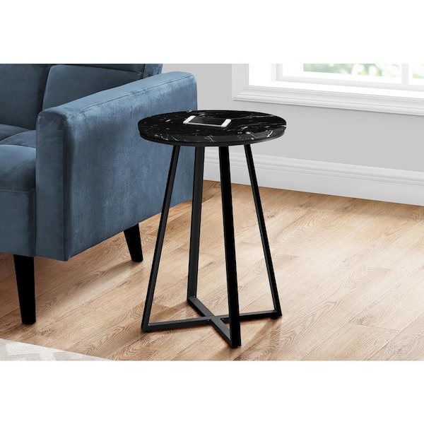 Unbranded 15.75 in. Black Round Particle Board End Table