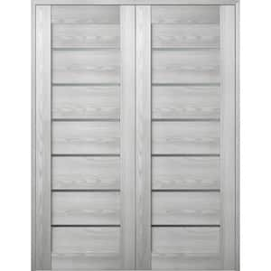 Vona 07-02 48 in. x 80 in. Both Active 6-Lite Frosted Glass Ribeira Ash Wood Composite Double Prehung French Door