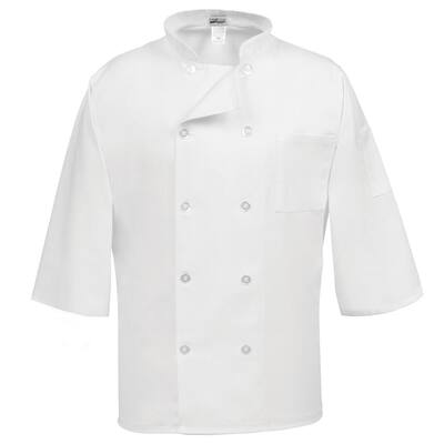 C10P-3/4 Unisex 3X White Three Quarter Sleeve Classic Chef Coat