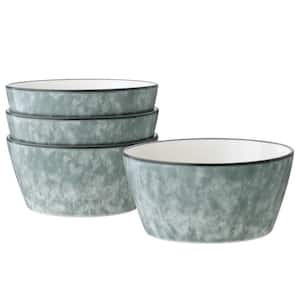 ColorKraft Essence Onyx 6 in., 25 fl. oz. Gray Stoneware Cereal Bowls (Set of 4)