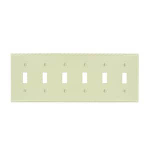 Ivory 6-Gang Toggle Wall Plate (1-Pack)