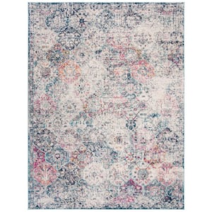 Madison Navy/Teal 9 ft. x 12 ft. Border Area Rug