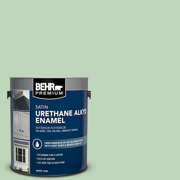 BEHR PREMIUM 1 gal. #M400-3 Bok Choy Urethane Alkyd Satin Enamel Interior/Exterior Paint
