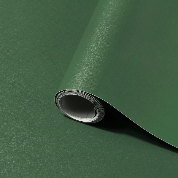 Olive Green Modern Solid Color Self-Adhesive Removable Peel and Stick Wallpaper Roll