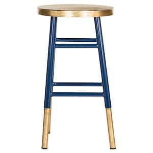 Emery 24 in. Navy/Gold Bar Stool