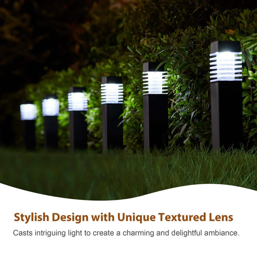 Black LED Dusk to Dawn Pathway Light Set of Six