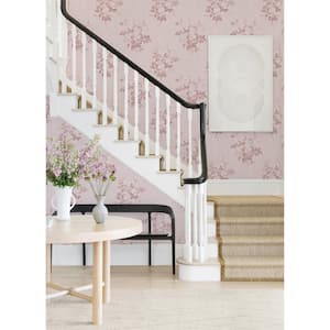 Ashley Stark Blush Rosecliff Flower Vinyl Peel and Stick Wallpaper